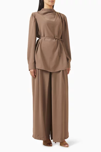 Tie-up Belt Pants Set