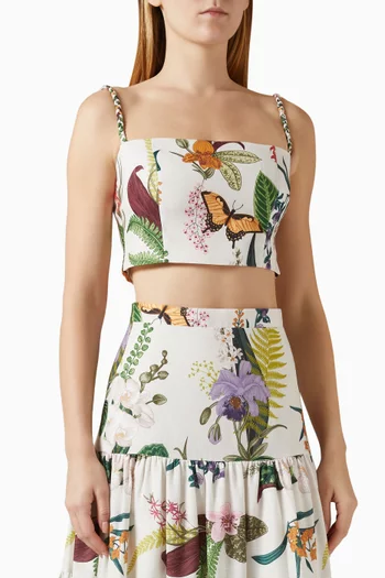 Jazmin Floral-print Cropped Top