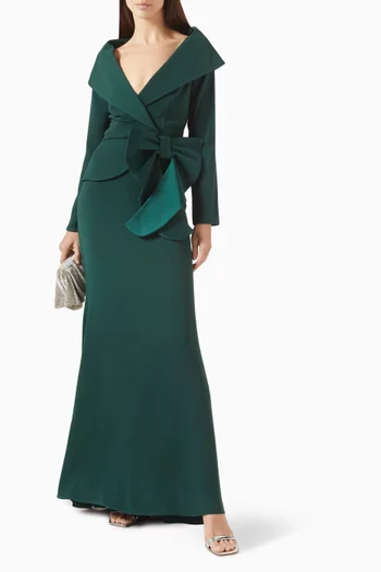 Tie-up Bow Dress in Crepe