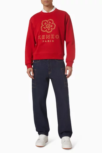 Boke Flower Embroidered Sweatshirt in Cotton