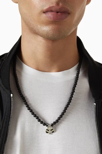 Bee Beaded Necklace in Sterling Silver