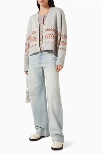 Elliot Boxy Cropped Cardigan in Cashmere