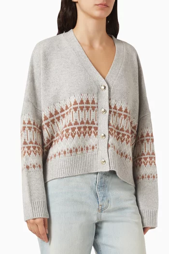 Elliot Boxy Cropped Cardigan in Cashmere