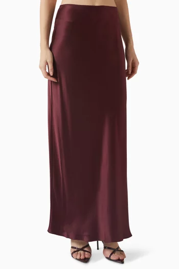 Grace Bias-cut Maxi Skirt in Silk