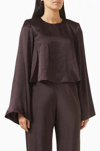 بلوزة سونيا قصيرة حرير