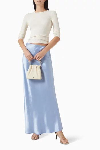 تي شيرت كوينسي بفتحة رقبة مستديرة قماش منسوج