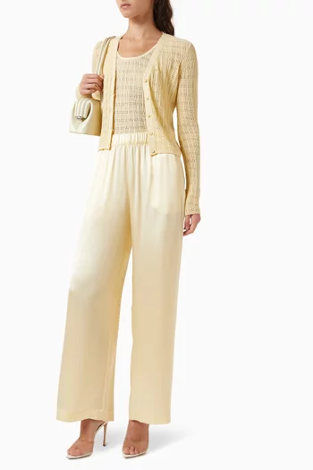 كارديغان فيني منسوج مزيج قطن