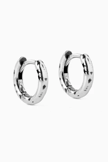 أقراط دائرية رفيعة فضة إسترلينية‏