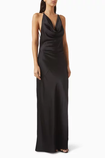 Vera Maxi Dress in Satin