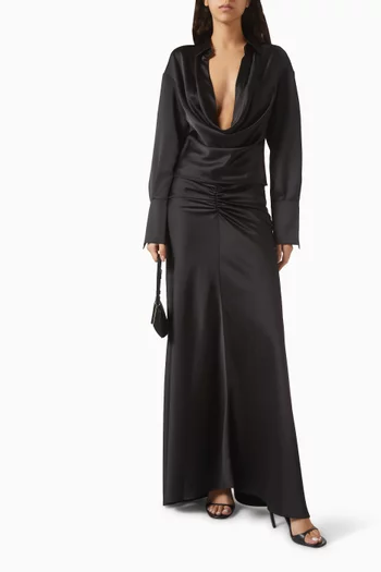 Iris Maxi Skirt in Satin