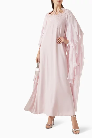 Ruffle Embellished Gown