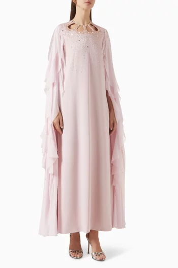 Ruffle Embellished Gown