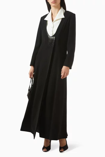 Tuxedo-style Embellished Abaya