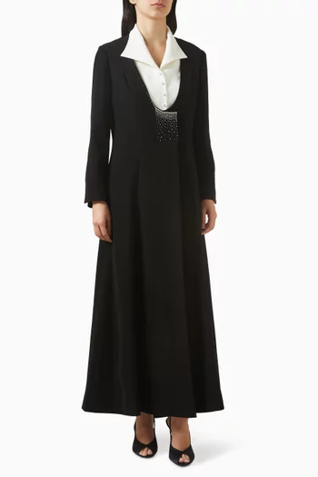 Tuxedo-style Embellished Abaya