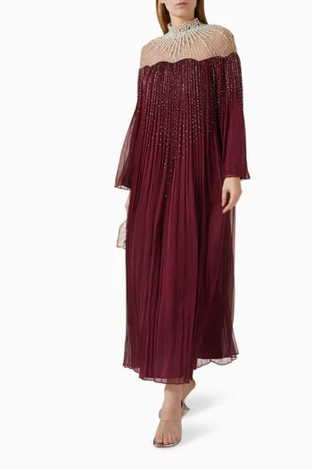Embellished Pleated Dress