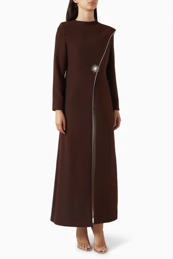 Sable Bleu Abaya in Crepe