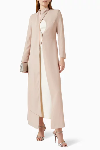 Asymmetrical Scarf Blazer-style Abaya