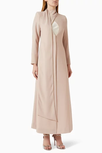 Asymmetrical Scarf Blazer-style Abaya