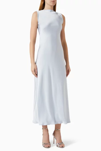 Stone Midi Dress in Satin