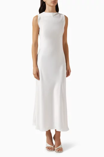 Stone Midi Dress in Satin