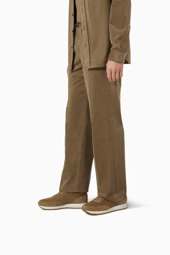 Running Sneakers in Suede & Mesh