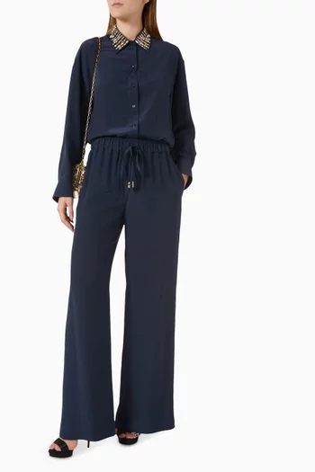 بنطال بيجاما برباط تضييق