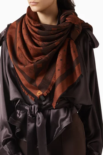 Visetos Square Scarf in Wool-silk