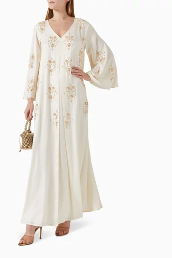 Embellished Kaftan in Satin