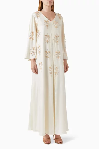 Embellished Kaftan in Satin