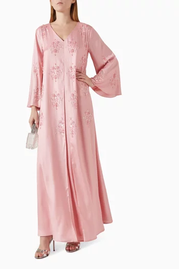 Embellished Kaftan in Satin
