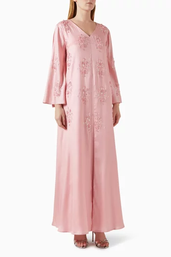 Embellished Kaftan in Satin
