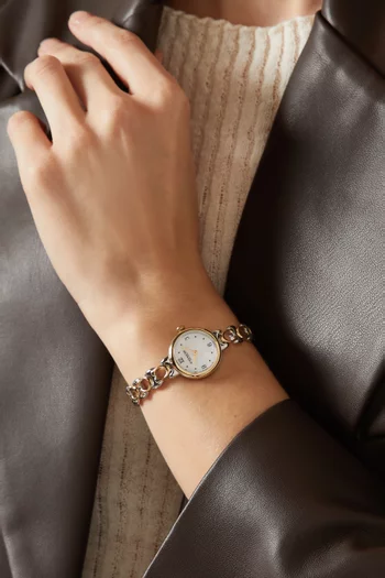 Iris Quartz Stainless Steel Watch, 22mm