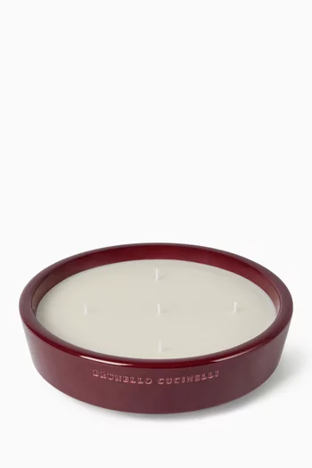 شمعة بحجم XL مع طبق خزف