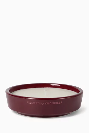 شمعة بحجم XL مع طبق خزف