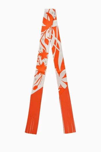 Unused Bouquet Final Leather Fringed Twilly Scarf