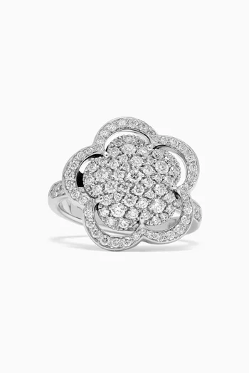 Bon Ton Diamond Ring in 18kt White Gold