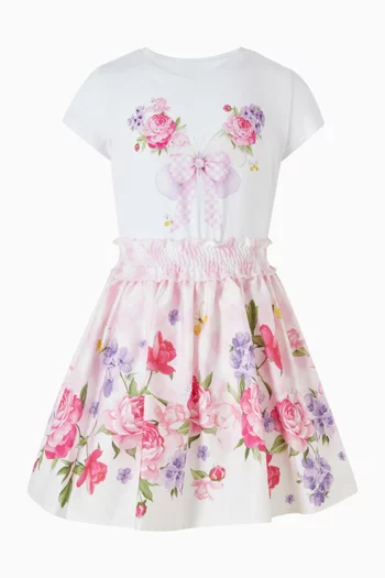 Floral-print Skirt in Cotton