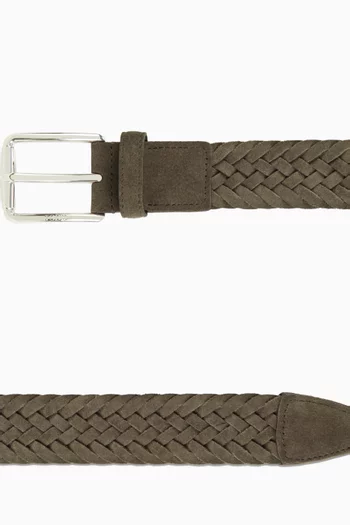 Woven Belt in Suede