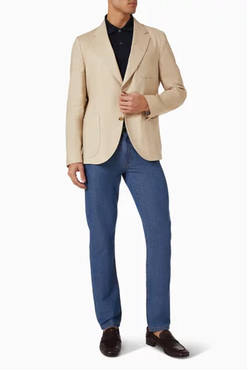 Single-breasted Tailored Blazer in Linen-blend