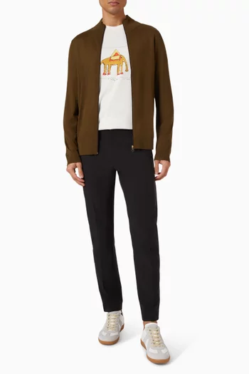 كارديغان بسحّاب كامل صوف مارينو