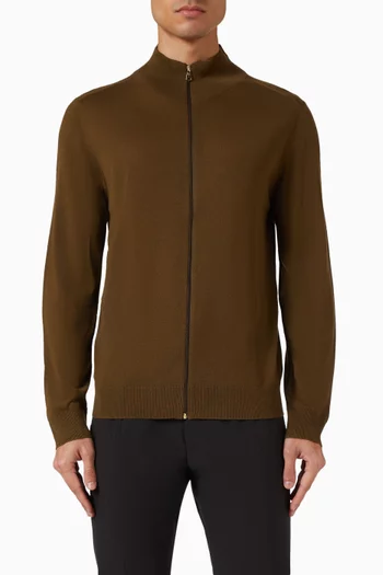 كارديغان بسحّاب كامل صوف مارينو