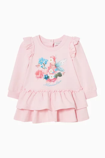 فستان بنمط سويت شيرت بكشكش 