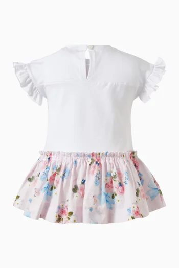 Floral-print Ruffled Dress