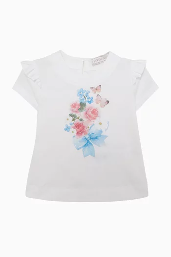 Floral-print Ruffled Top