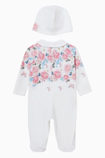 Floral Pyjama & Beanie Set in Cotton