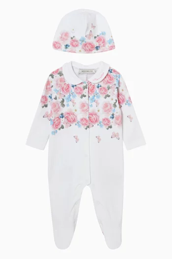 Floral Pyjama & Beanie Set in Cotton