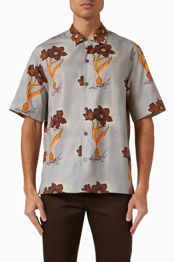 قميص بنقشة زهور قطن