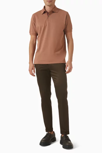 تي شيرت بولو بشريط بخطوط ملونة قطن