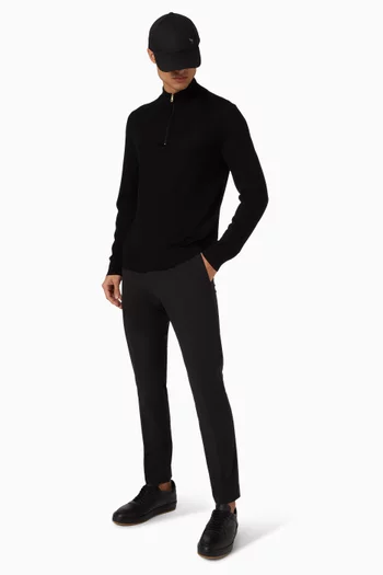 سترة بسحّاب قصير صوف مارينو