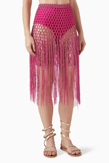 تنورة بالمار بنسيج شبكي شفاف